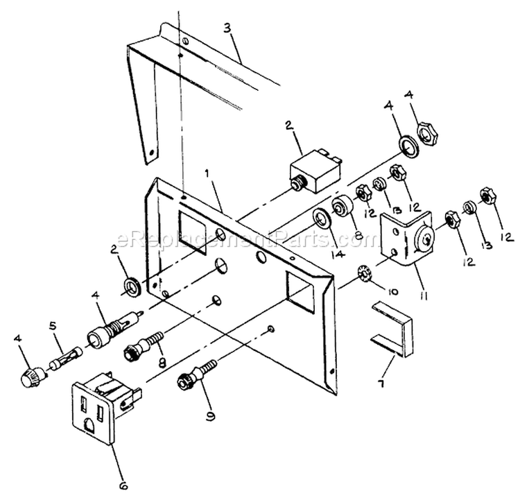 Page B Diagram and Parts List for 8750-1  Briggs and Stratton Generator
